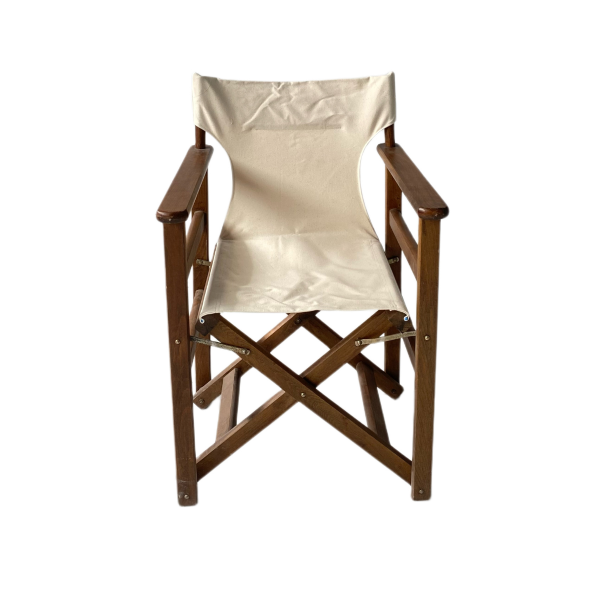Rejisör Lüks Katlanır Krem Ahşap Bahçe Balkon Sandalyesi Kiralama 45x45x35 - Görsel 2