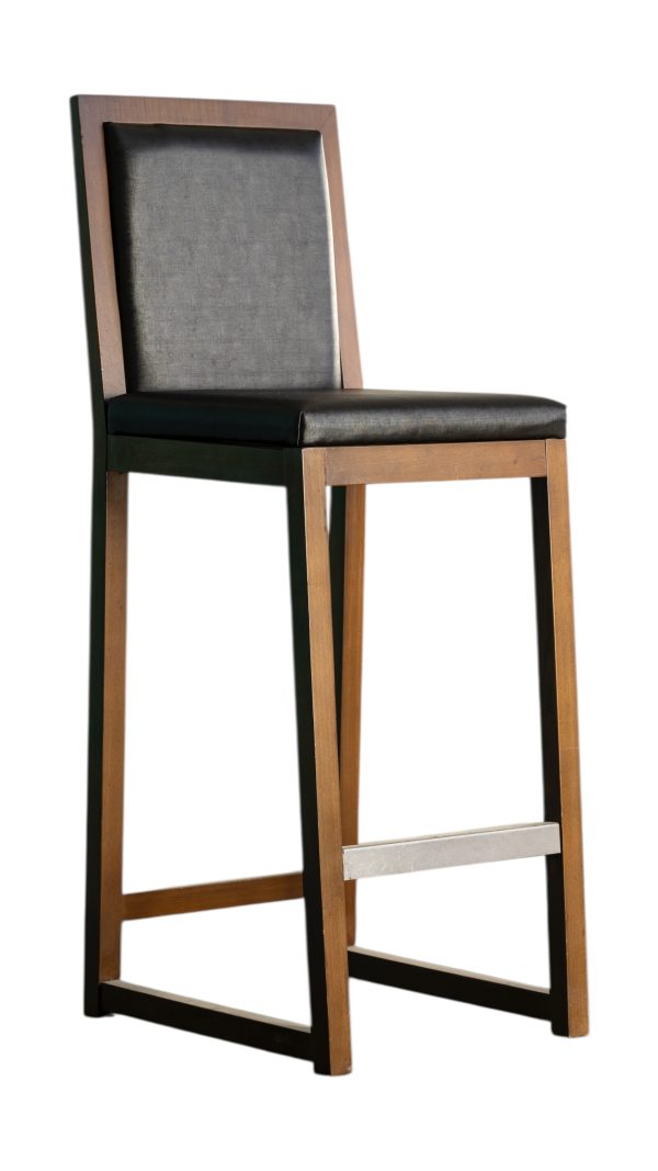 Ahşap Kahverengi Deri Bar Sandalyesi Kiralama 75x40x35