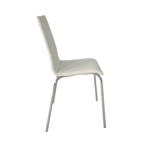 Beyaz Deri Döşemeli İnce Süngerli Mono Blok Mutfak Sandalye Kiralama 45x40x40 - Görsel 2