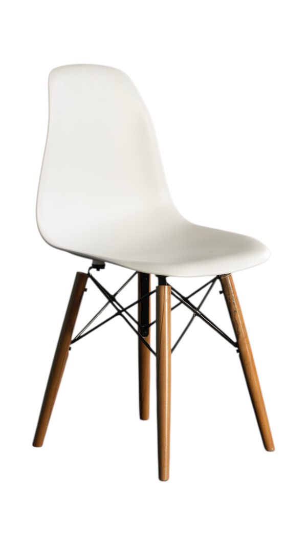 Ahşap Ayaklı Beyaz Fiberglas Sandalye Kiralama 45x40x45