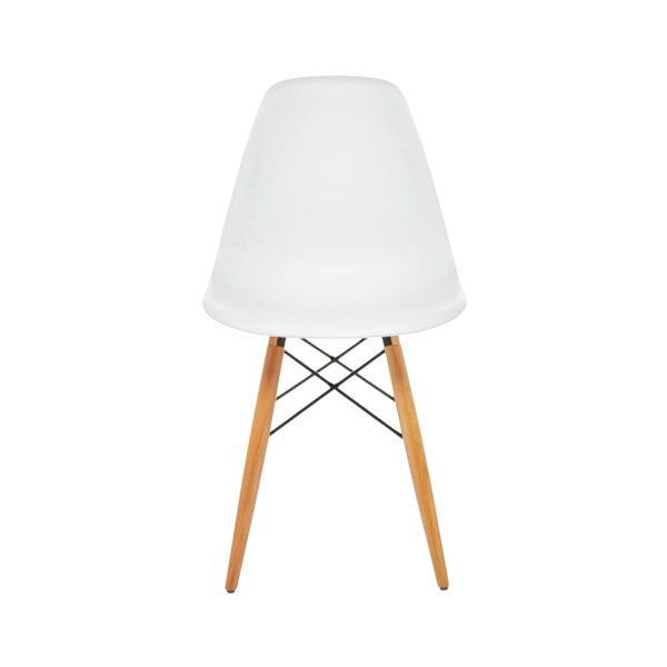 Ahşap Ayaklı Beyaz Fiberglas Sandalye Kiralama 45x40x45 - Görsel 2