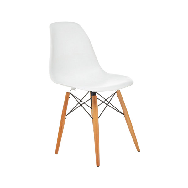 Ahşap Ayaklı Beyaz Fiberglas Sandalye Kiralama 45x40x45