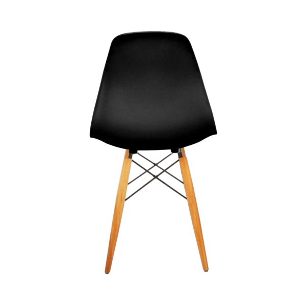 Ahşap Ayaklı Siyah Fiberglas Sandalye Kiralama 45x40x45 - Görsel 3