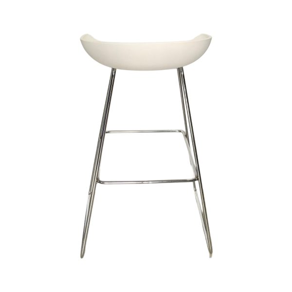 Krom Ayaklı Beyaz Bistro Bar Sandalyesi Kiralama 80x35x35 - Görsel 3