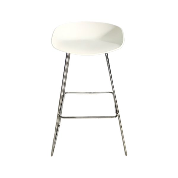 Krom Ayaklı Beyaz Bistro Bar Sandalyesi Kiralama 80x35x35 - Görsel 2