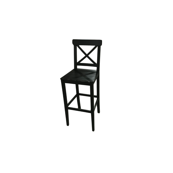 Ahşap Siyah Bar Sandalyesi Kiralama 75x40x40