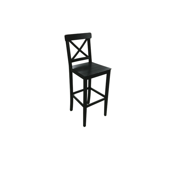 Ahşap Siyah Bar Sandalyesi Kiralama 75x40x40 - Görsel 2
