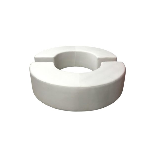 İkili Ayrılabilir Yuvarlak Beyaz Puf Kiralama 45×170
